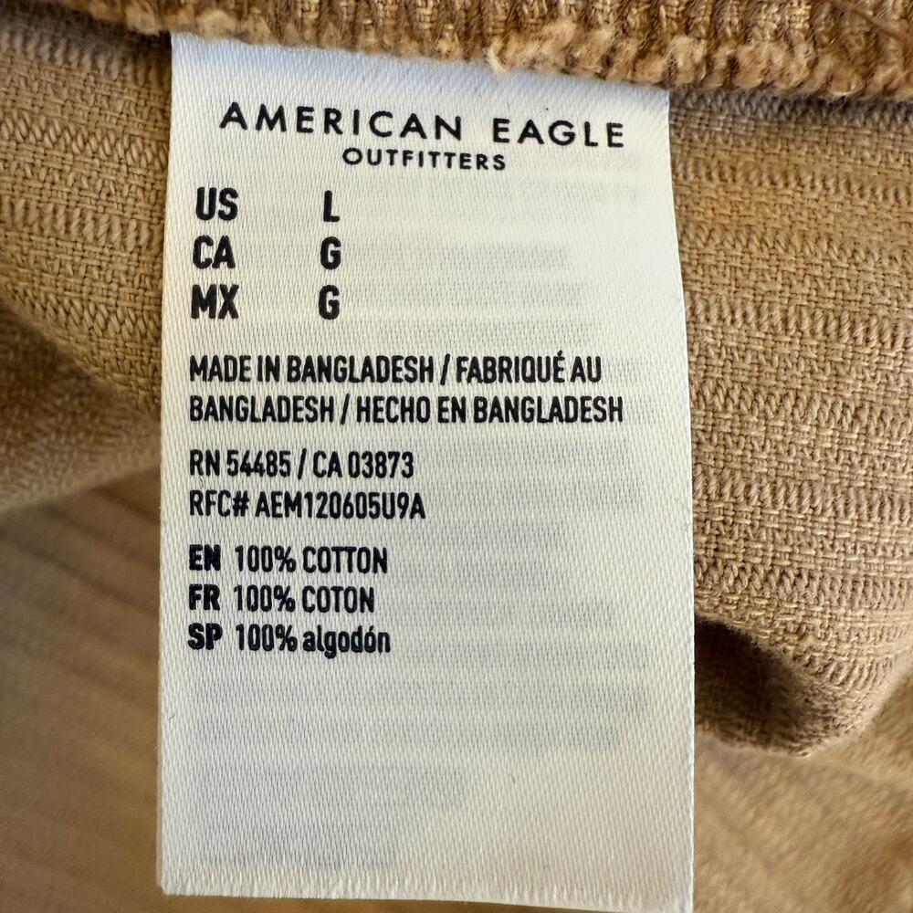 American Eagle (Ae) Large Button Down Tan Corduro… - image 7